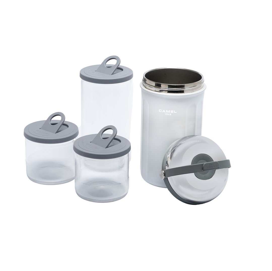 1.0公升不锈钢保温饭壶附0.7L玻璃容器 - 灰白 Tiffin 100 GW - 保温瓶/保温杯 - 其他材质 白色