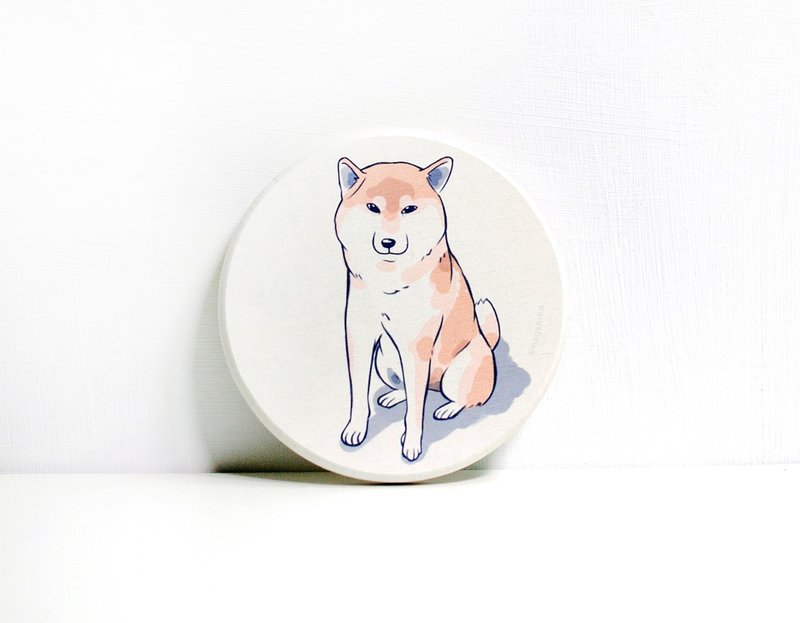 圭藻土吸水杯垫  柴犬日常 凝望 - 杯垫 - 其他材质 多色