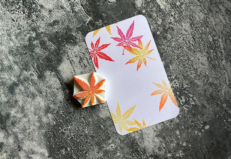 Apu手工章 精美枫叶印章 手帐印章 - 印章/印台 - 橡胶 