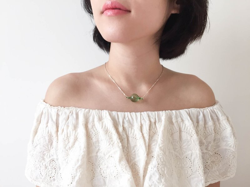 Pastel droplet necklace - 项链 - 玻璃 粉红色