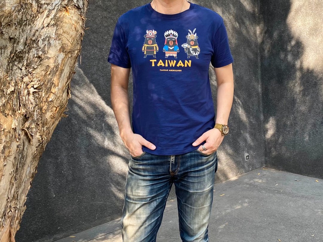 MILU台湾故事T-Shirt / 喔熊原住民款 / 短袖T恤 / 纯棉台湾制 - 男装上衣/T 恤 - 棉 白色