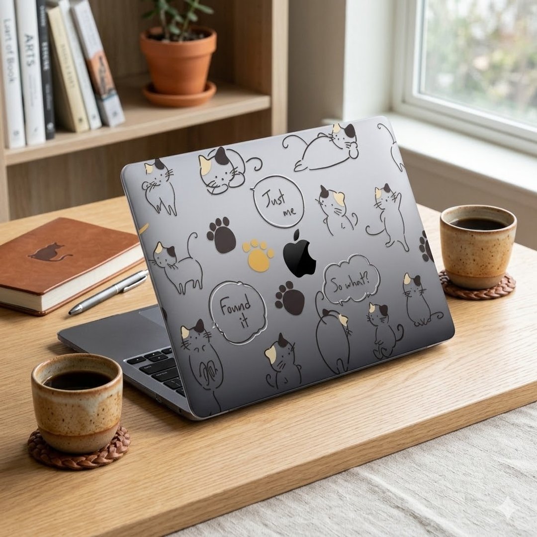 【文字可定制】满版猫咪 喵星人 MacBook 超轻薄防刮保护壳 PU025 - 平板/电脑保护壳 - 塑料 透明