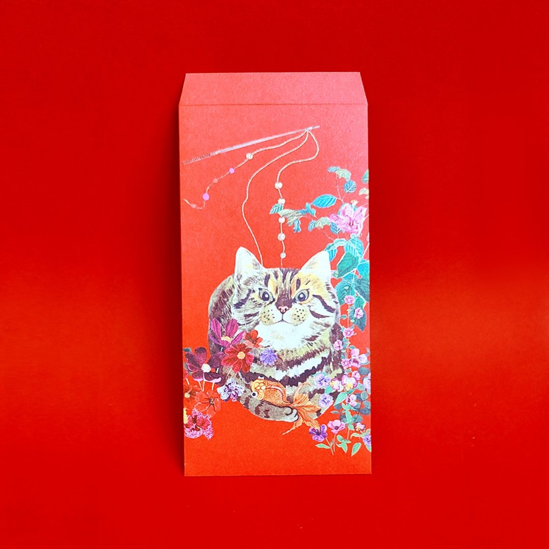福兽纳福红包袋-逗猫/5入 - 红包/春联 - 纸 红色