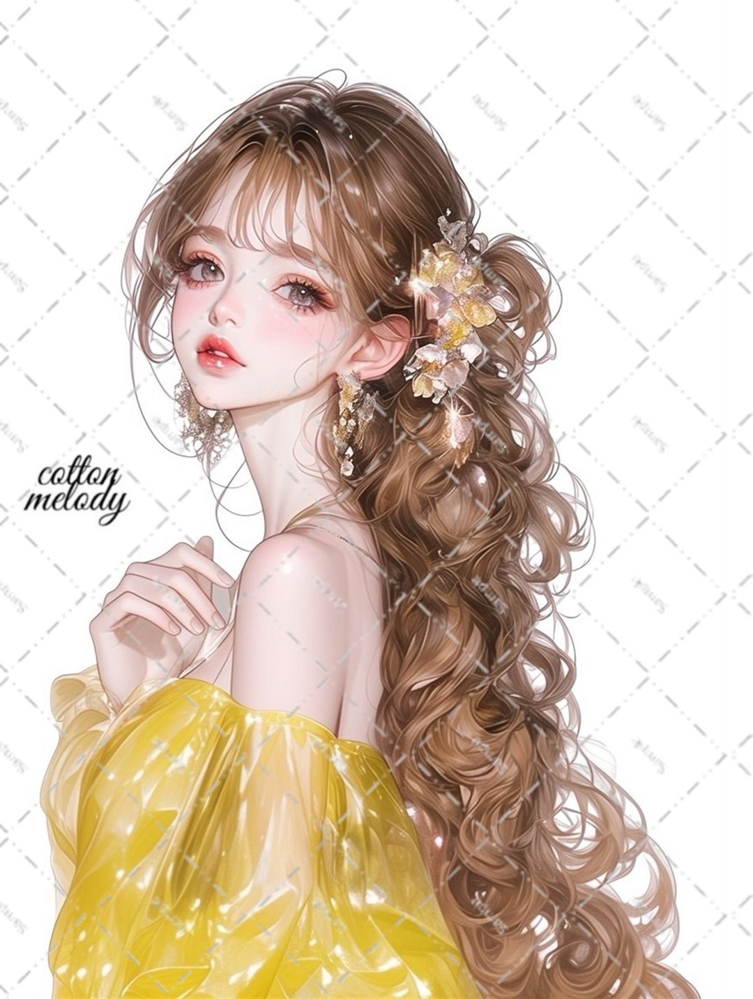 original sticker no.5575 人物贴纸 原创贴纸 人物贴纸 女孩贴纸 原创人物贴纸 - 贴纸 - 纸 