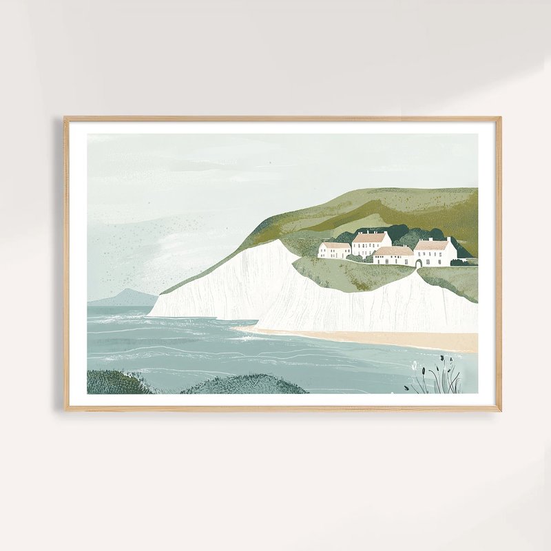 悬崖上的春光 Cliffside Spring / 童话系列风景插画 - 海报/装饰画/版画 - 纸 