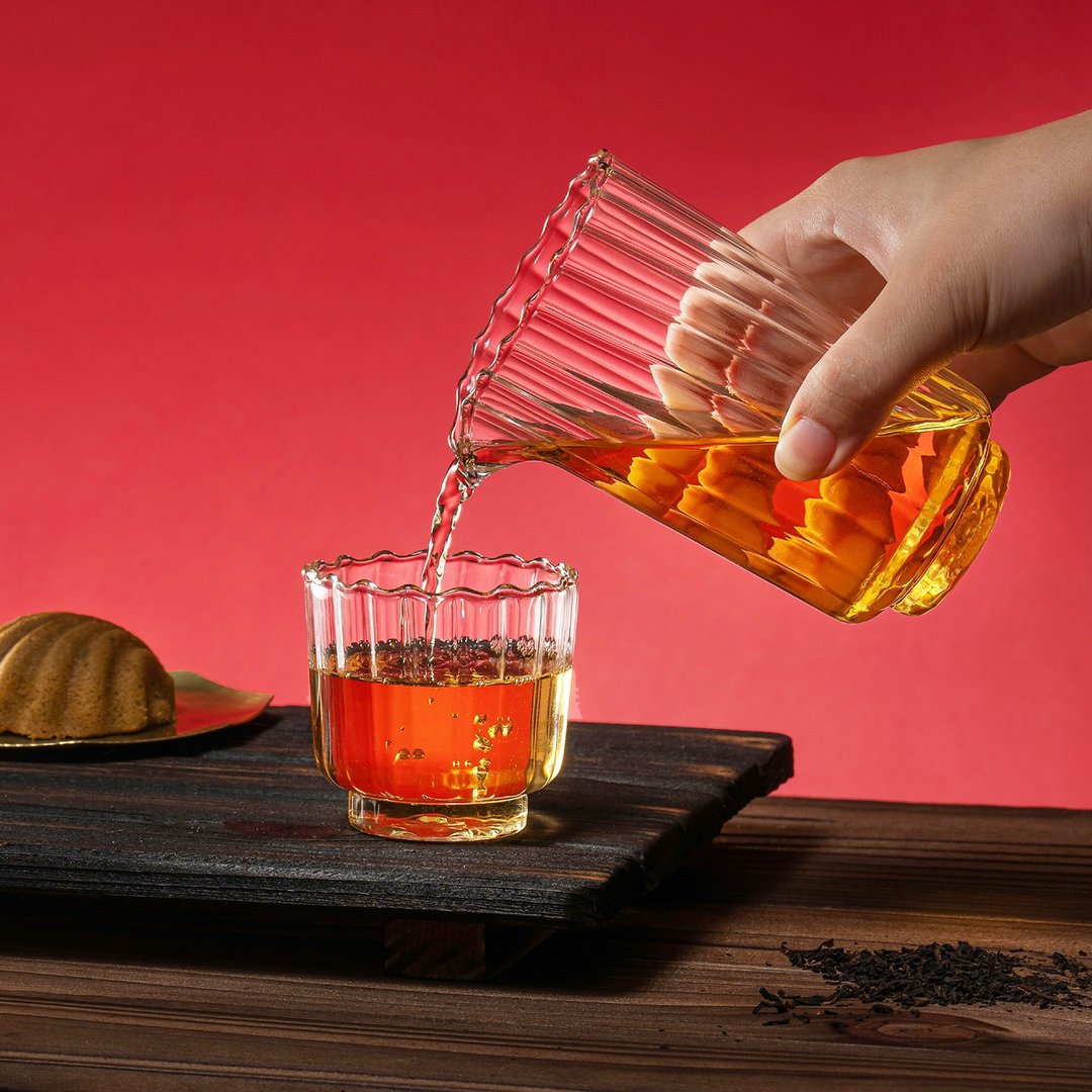 【毕业礼物】鸿运福器礼盒/ 玻璃茶具&蜜香红茶包 蜜香红茶 - 茶 - 玻璃 红色