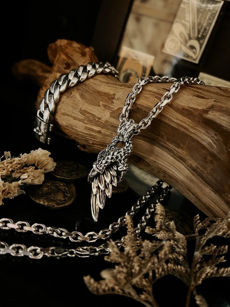 【印地安系列】猛鹰之印/单坠/银/银铜合金 - 项链 - 纯银 银色