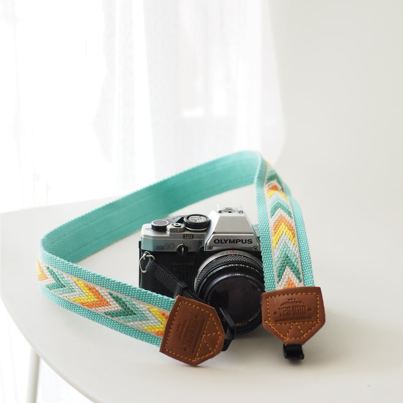 Blue Crisscross with Navy  / LARGE  SIZE / CAMERA STRAP by YESIDID - 相机背带/脚架 - 人造皮革 绿色