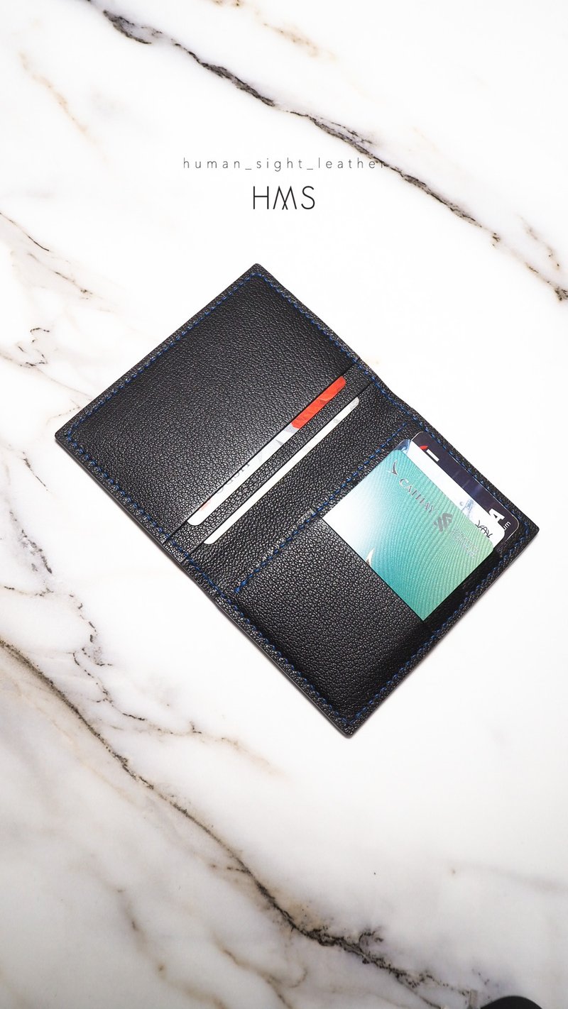 定制法国Chèvre Sully 山羊皮卡片套 - 名片夹/名片盒 - 真皮 黑色