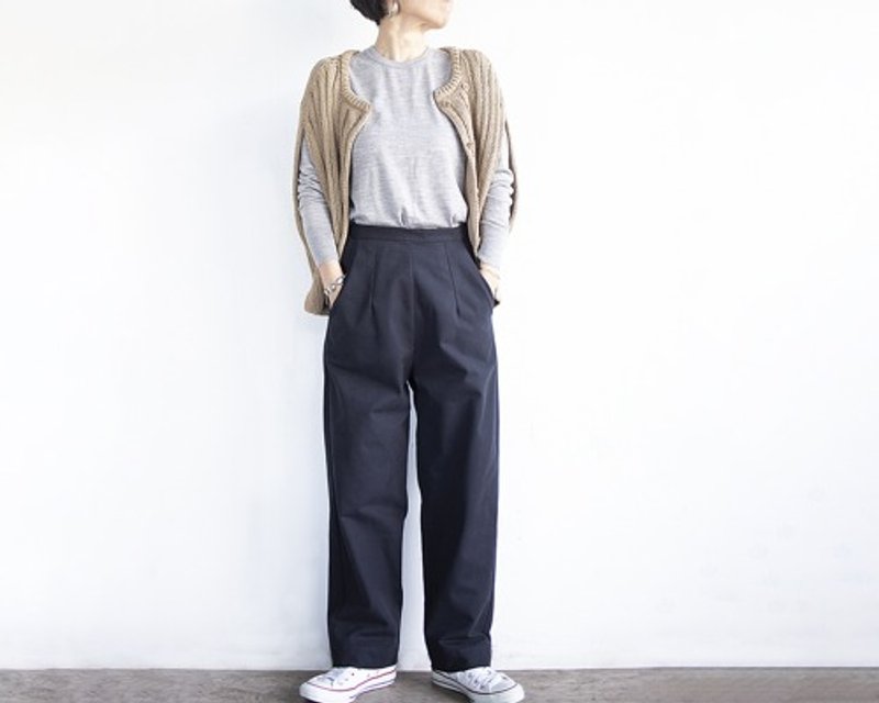 Pinkoi 代购 - 棉质半宽裤（黑） - 女装长裤 - 棉．麻 