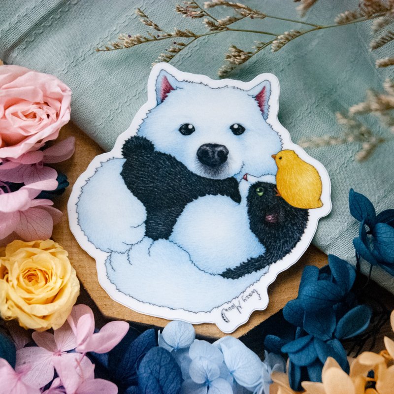 【猫疯子】小黑与大白行李箱贴A / 行李箱贴纸 - 贴纸 - 塑料 多色