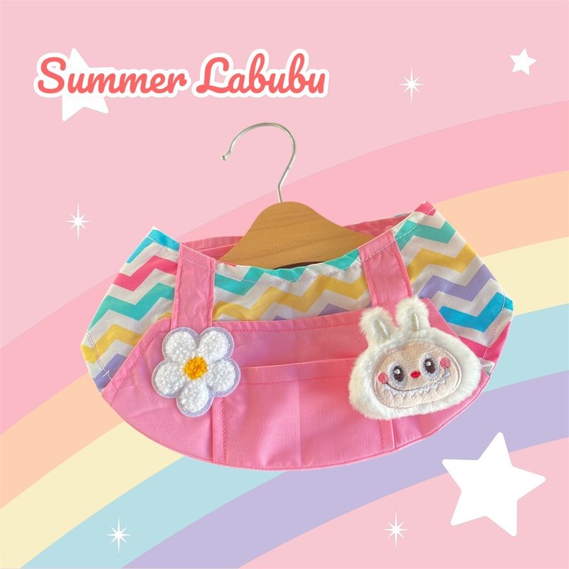 手工围巾，粉红款-Happy Labubu - 项圈/牵绳 - 棉．麻 粉红色