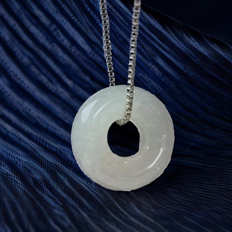 【愿·平安】冰种翡翠平安扣项链 | 天然缅甸玉翡翠A货 | 送礼 - 项链 - 玉石 透明