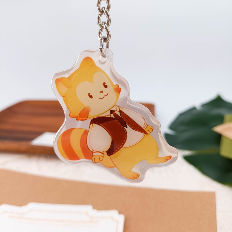 PP639_可愛浣熊C/晶透吊飾 - 钥匙链/钥匙包 - 塑料 多色