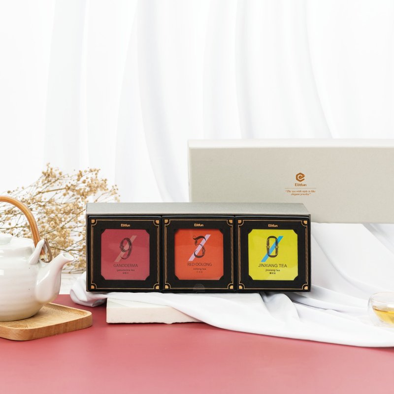 山茶花礼盒・台湾高山茶包礼盒・茶叶伴手礼 (3入) - 茶 - 纸 灰色