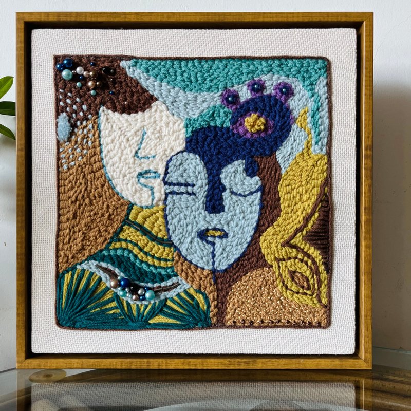 手工毛线绣挂画装饰画 姐妹 家居装饰挂画 Decorative Painting - 海报/装饰画/版画 - 聚酯纤维 多色