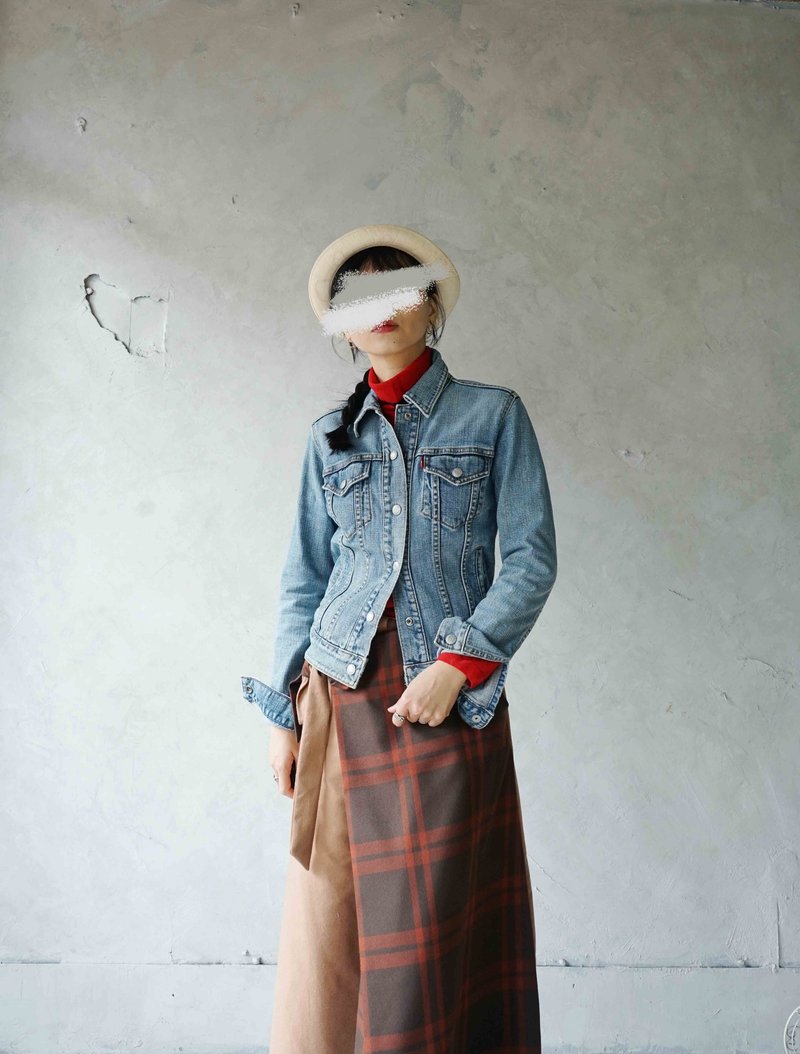 寻宝古着-Levis洗旧蓝复古修身牛仔外套 size:S - 女装休闲/机能外套 - 棉．麻 蓝色