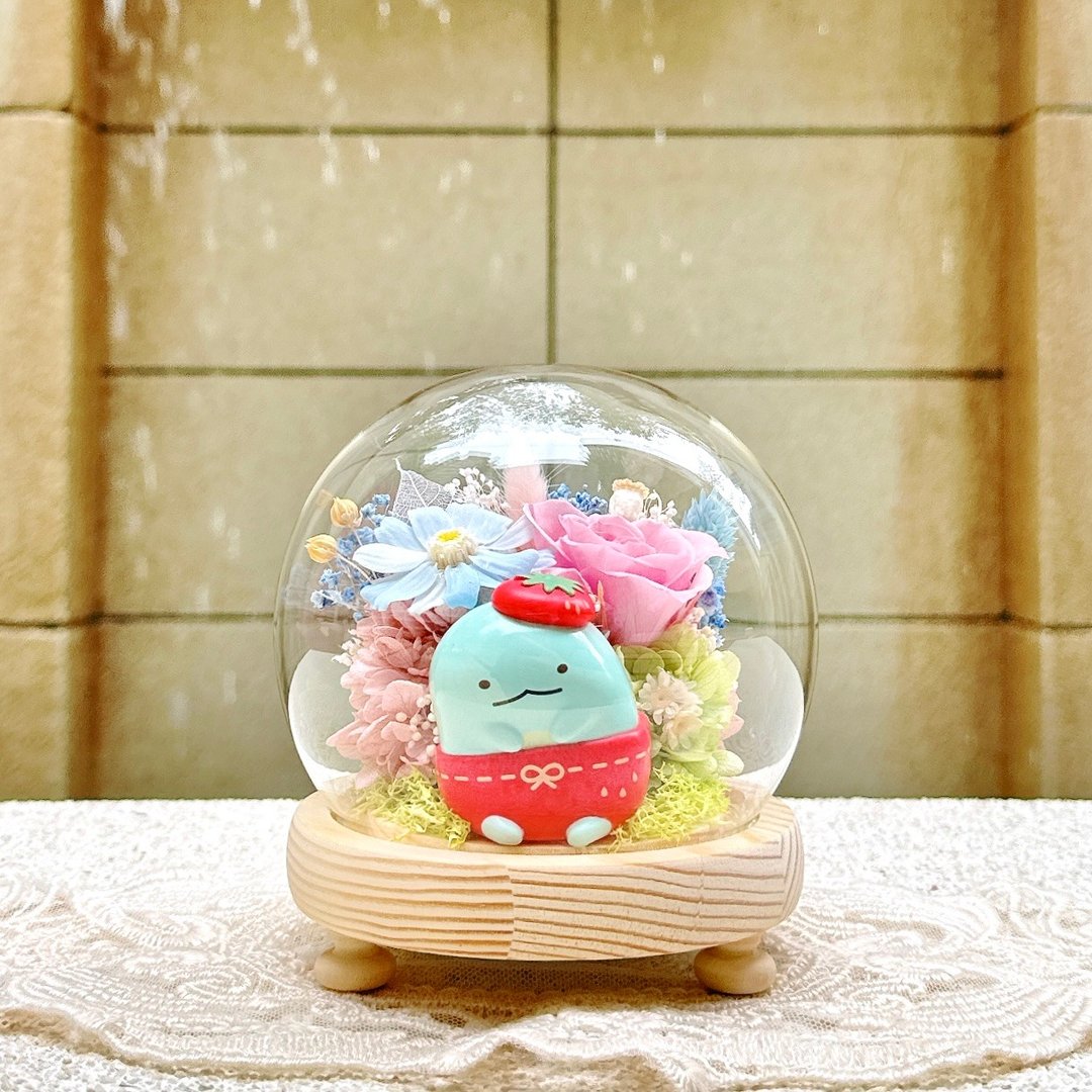角落生物/恐龙/白熊/永生花/干燥花/夜灯/玻璃盅罩 - 干燥花/捧花 - 植物．花 多色