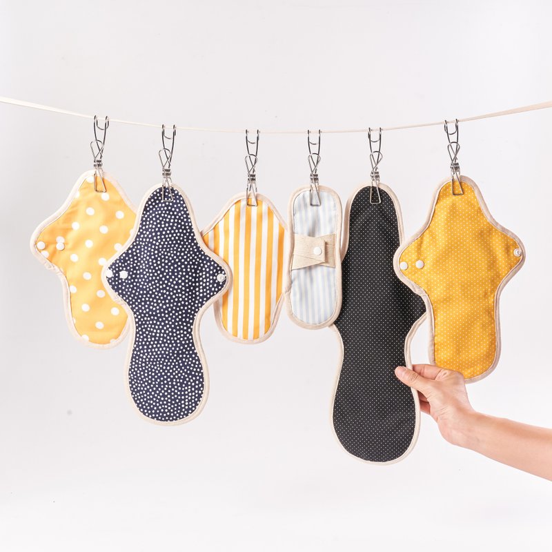 Loulou reusable cloth pads set - 生理用品 - 棉．麻 黄色