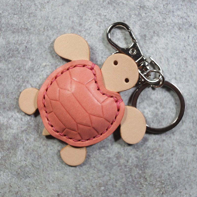 无边无际的海洋。粉红 小海龟 turtle Key holder - 钥匙链/钥匙包 - 真皮 粉红色