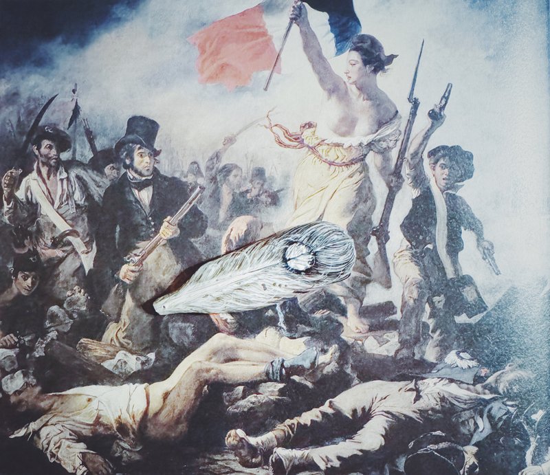 木刻手绘坠饰 - 羽毛 - 其他 - 木头 灰色