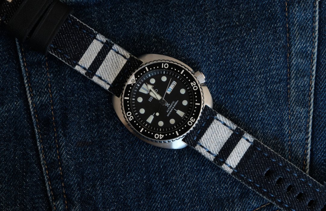 Denim watch strap - 表带 - 棉．麻 蓝色
