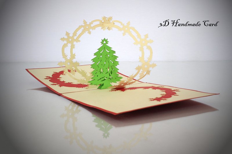 3D手工创意圣诞系列卡片~ - 卡片/明信片 - 纸 红色