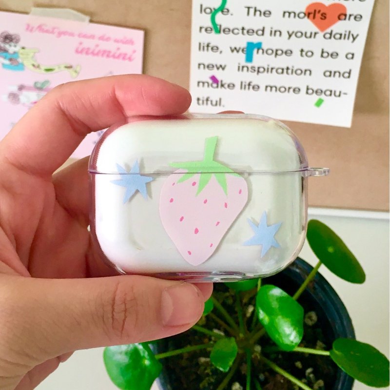 草莓色 AirPods 保护壳 - 耳机 - 塑料 粉红色
