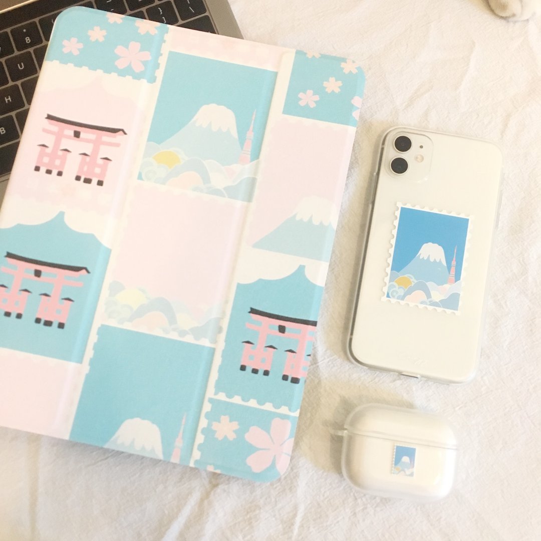 【 日本邮票 富士山 】IPAD套 附有笔糟位 - 手机壳/手机套 - 塑料 