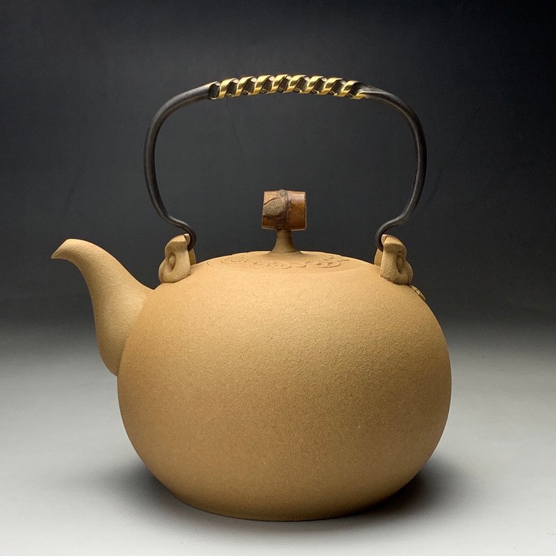 台湾良时美器【段泥】钛黄猫头鹰烧水壶 - 茶具/茶杯 - 陶 橘色