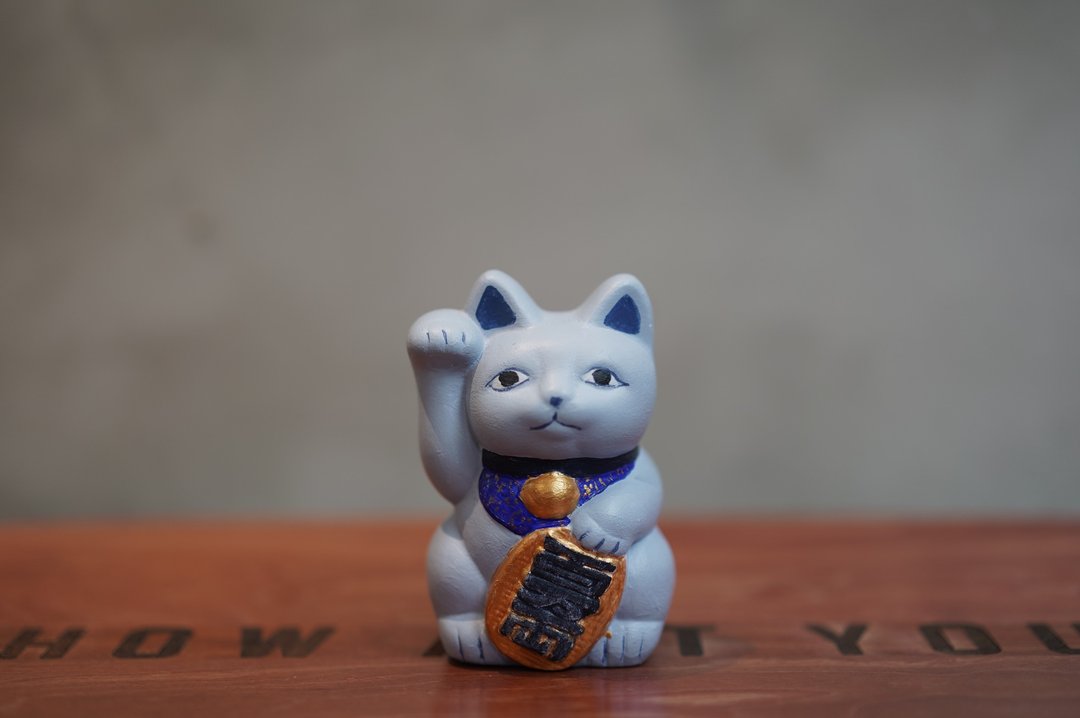 AHMLIFE 招财猫 开运 彩绘石膏摆件 原作限量商品 - 摆饰 - 其他材质 蓝色