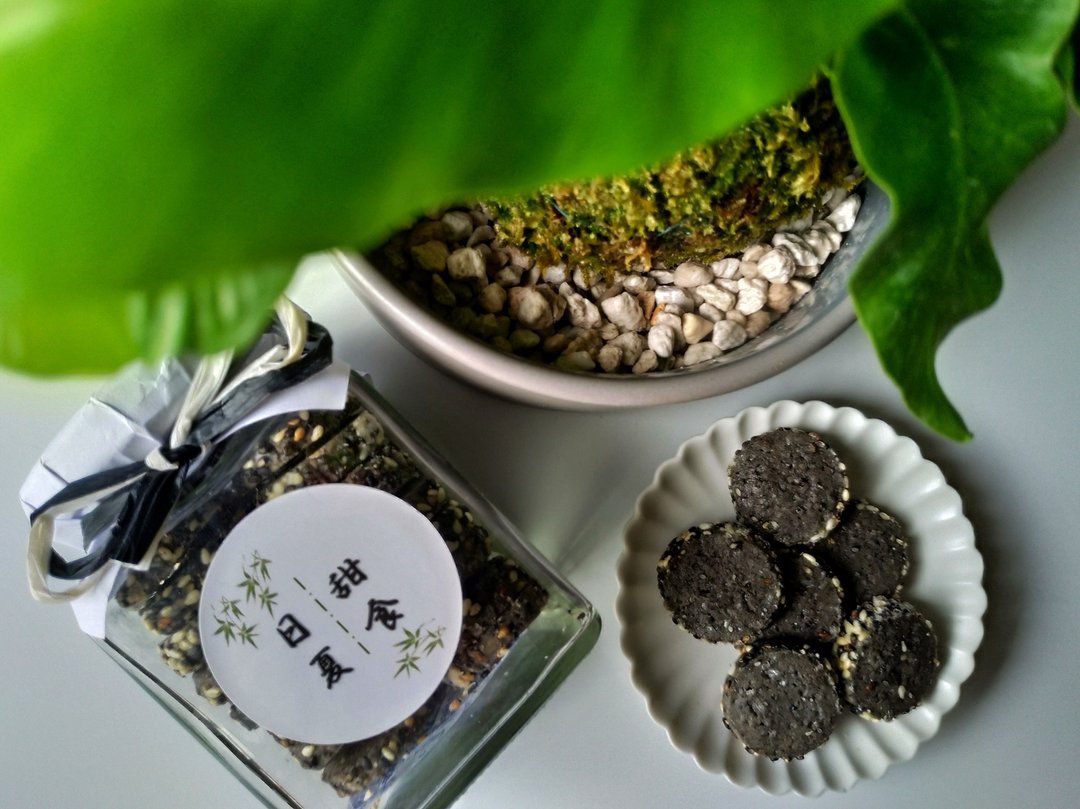 【椿月】双色芝麻莎布蕾 I 手作茶菓系列 - 手工饼干 - 新鲜食材 