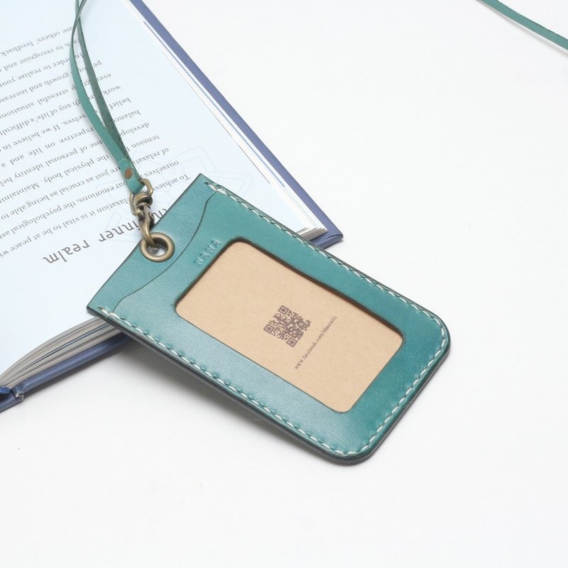 Crafted 直式证件套∣海洋蓝手染植鞣牛皮革∣多色 - 证件套/卡套 - 真皮 蓝色