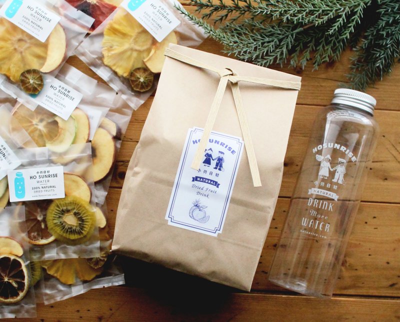 【小荷日初】手作果干水/大份量补水包果实饮(18入)+新版随身瓶组 - 茶 - 新鲜食材 