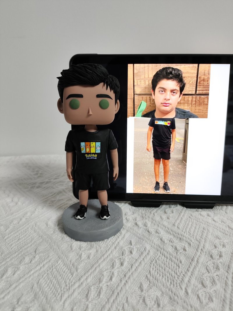 纯手工定制美国Funko Pop 自画肖像公仔娃娃男朋友老公生日礼物 - 玩偶/公仔 - 粘土 多色