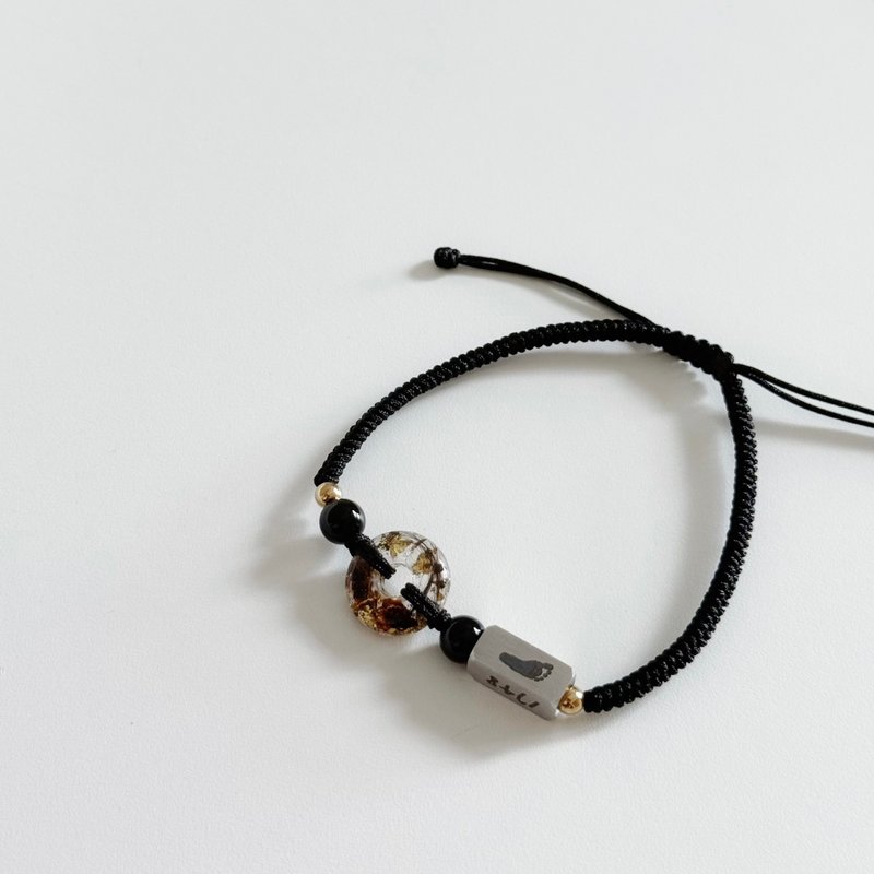 平安扣 刻字纪念编织手环 胎毛脐带纪念品 - 婴儿饰品 - 银 