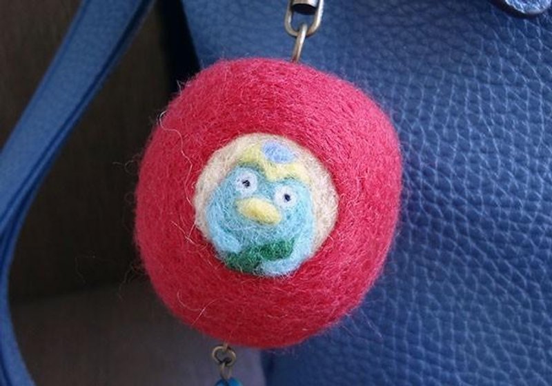 Apple Kappa-kun Bag Charm CS0102 - 吊饰 - 棉．麻 红色