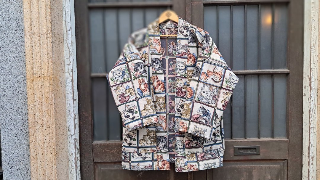 AMIN'S SHINY WORLD 猫的家族 KIMONO - 男装外套 - 棉 多色