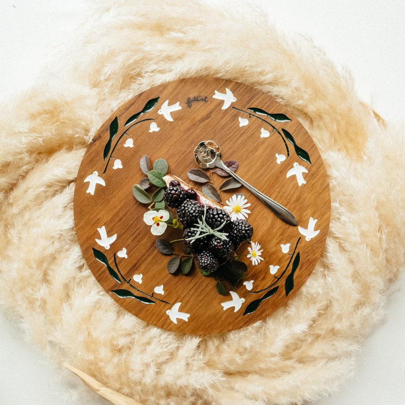 Lily of the Valley Teak Tray Size L - 浅碟/小碟子 - 木头 咖啡色