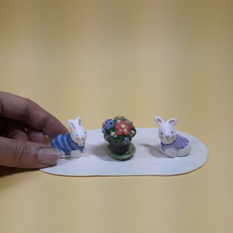 兔子微缩模型套装 - 摆饰 - 瓷 多色