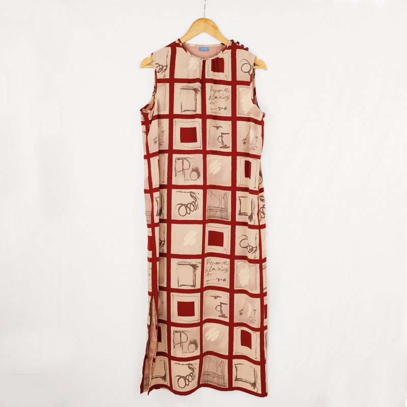 夏秋 / 十一层公寓背心裙 - 洋装/连衣裙 - 棉．麻 卡其色