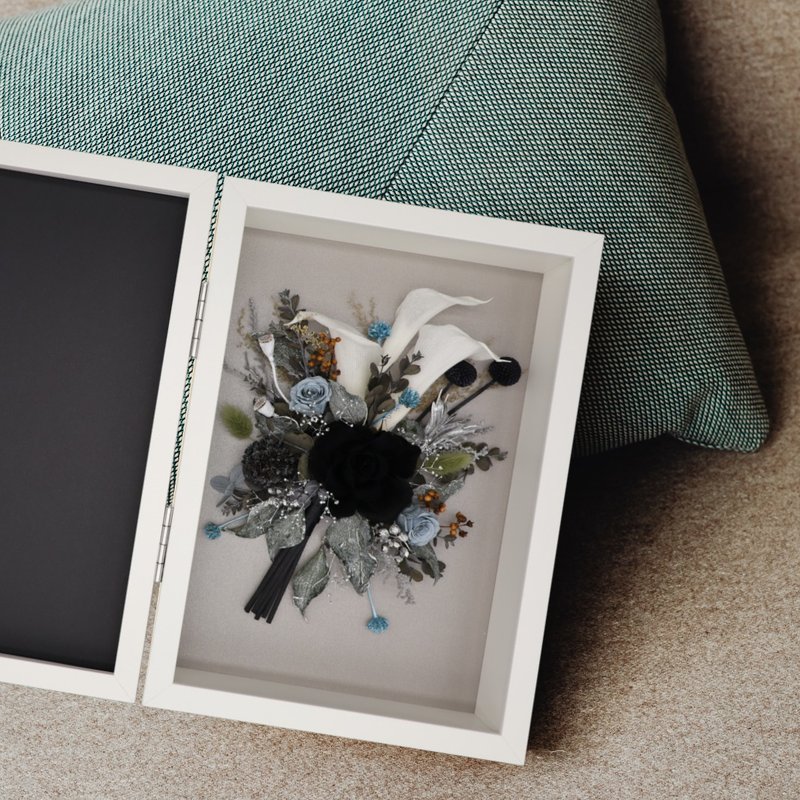 立体永生花相架 - 花影时光 (恒) - 干燥花/捧花 - 植物．花 黑色