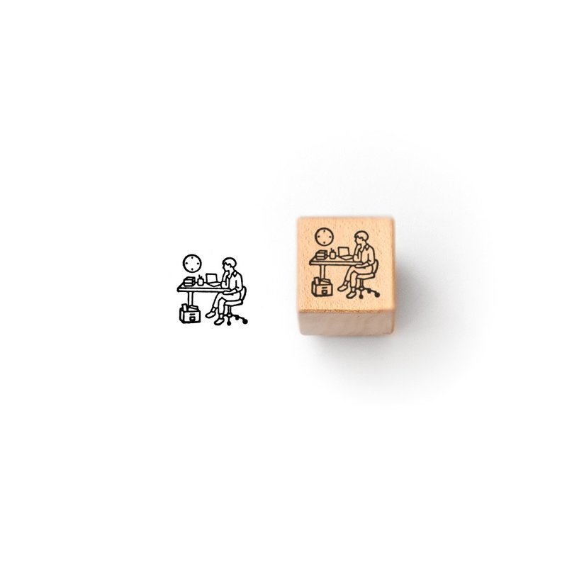 本日印章 — 加班 - 印章/印台 - 木头 卡其色