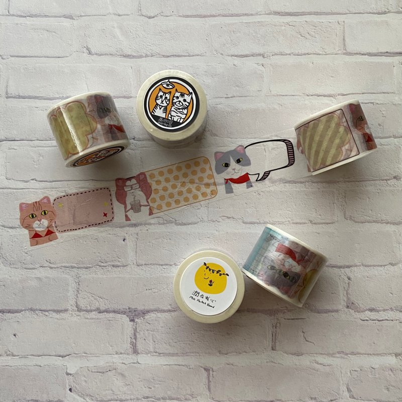 +蕊喵日常x润在我心+猫咪纸胶带/标签贴/8种图案/文青风/手帐必备 - 纸胶带 - 其他材质 