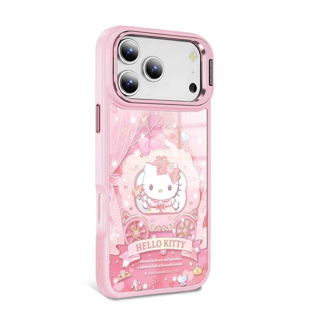 iPhone 全系列 防摔合金框隐形立架镜面磁吸壳 - 马车凯蒂 - 粉框 - 手机壳/手机套 - 其他材质 多色