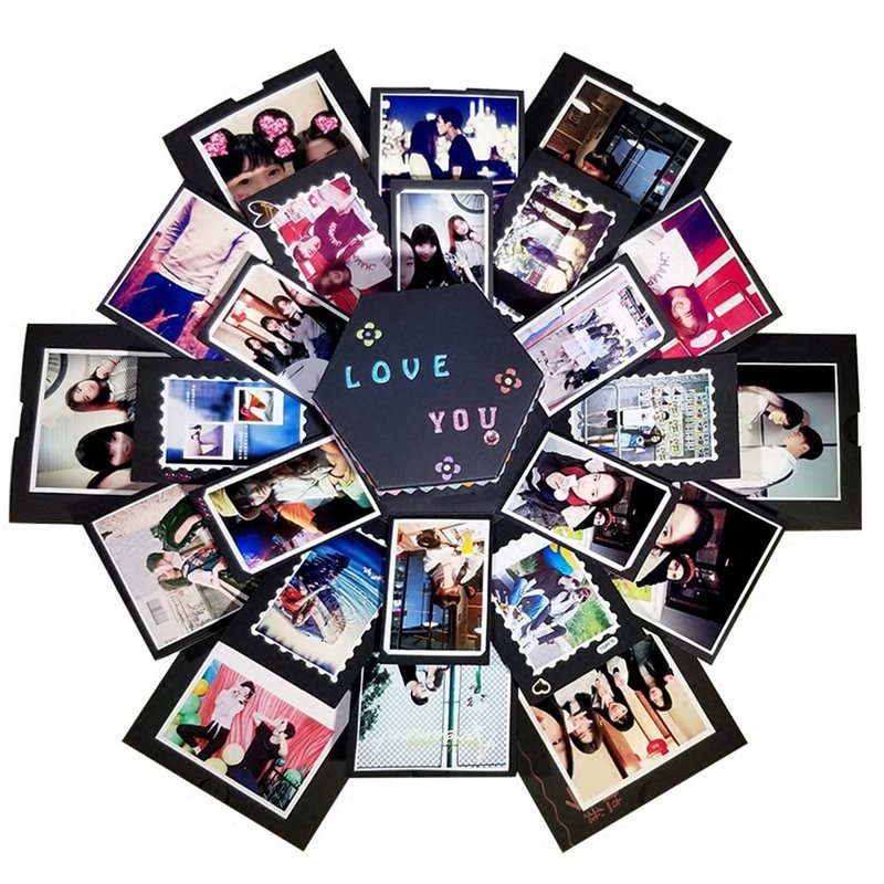 爆炸盒,客製化禮物 畢業禮物 情人節禮物 聖誕禮物 生日禮物 禮物 - 相簿/相册 - 纸 黑色