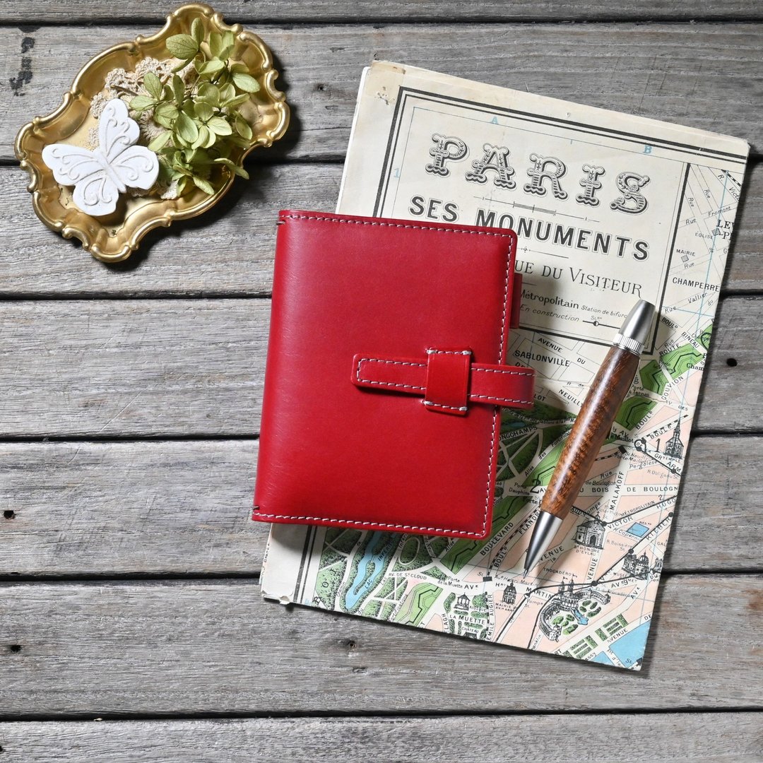 护照套 Travelers Notebook 内页套 S 皮革 束带 - 笔记本/手帐 - 真皮 黑色