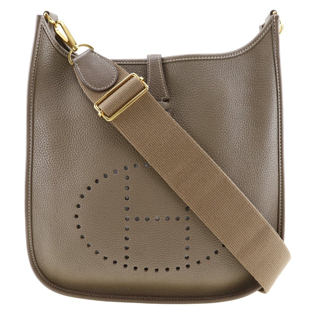 【日本直送】爱马仕 HERMES Evelyn 3 PM 肩背包 Taurillon Clemence 牛皮 Etoupe 灰褐色 GHW 金色饰扣 D 刻印 女仕【二手】 - 侧背包/斜挎包 - 真皮 灰色