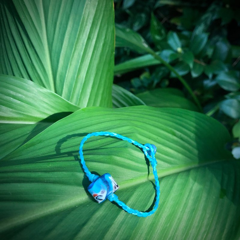 【SISIRE|Elands Bay】老物重生系列南非琉璃老珠编织手环 蜡线编 - 手链/手环 - 其他材质 