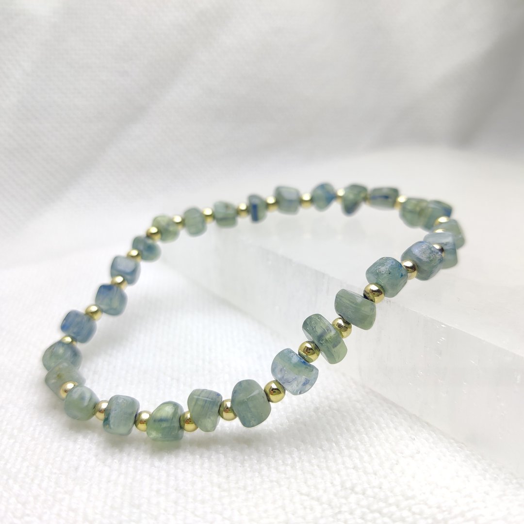 美国加洲 5mm 蓝晶石 Kyanite - 手链/手环 - 水晶 蓝色